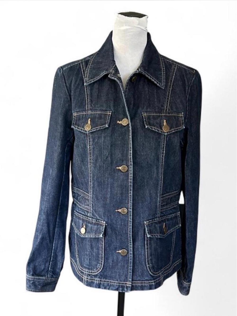 Eddie Bauer Dark Blue Denim Button-Front Jacket